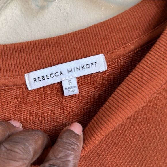 Rebecca Minkoff Evelyn Frill Balloon Sleeve Cotton Sweatshirt S - Picture 6 of 8